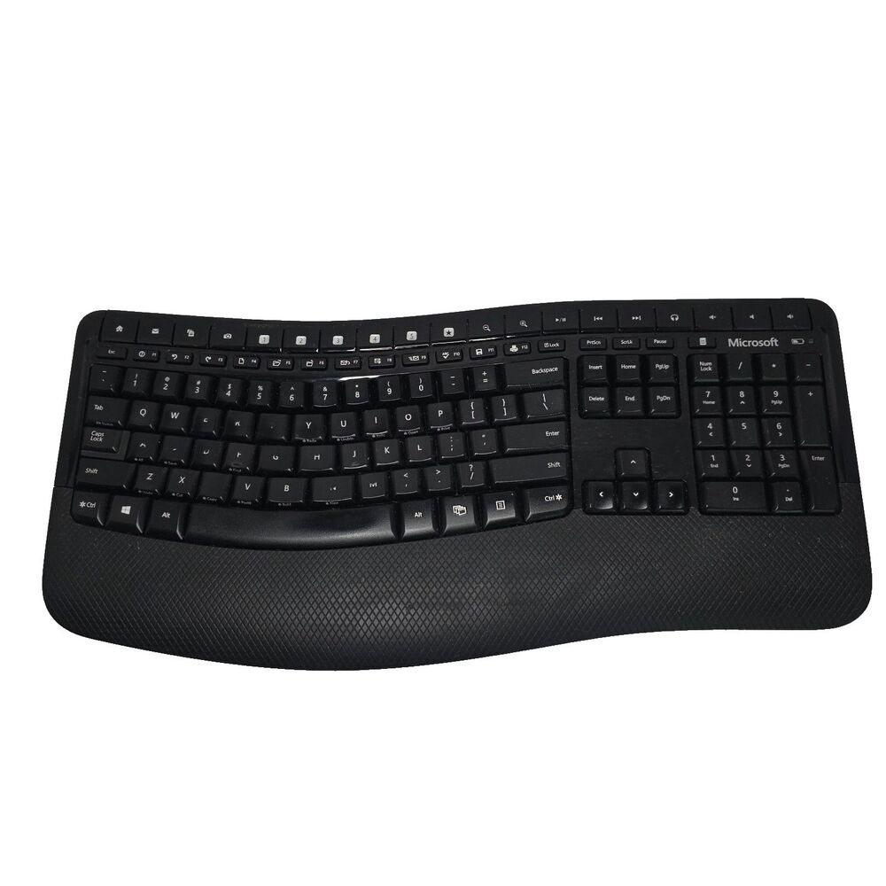 Microsoft Comfort Keyboard 5000 Model 1394 Black Wireless No Dongle Untested